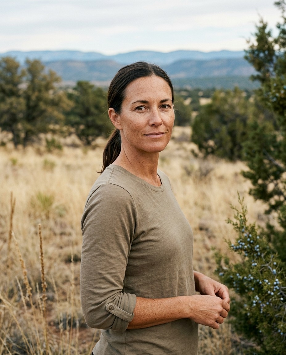Delia Rourke in high desert juniper country in southern Arizona